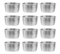 BESTonZON Stainless Steel Sauce Cup, 12PCS Metal Ramekin Dipping Sauce Cup Metal Cups, Condiment Container Reusable Round Butter Dressing Cups for All Hot and Cold s