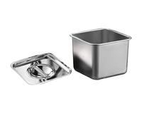 BESTonZON Stainless Steel Spice Box Versatile Seasoning Pot Kitchen Spice Box Silver Square Lid Multi-functional Easy to Clean Household Kitchen Storage Jar