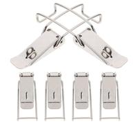 BESTonZON Stainless Steel Spring Loaded Hook Lock Latch 6pcs for Toolbox Drum Lid Water Tank with Secure Gate Door Fastening Installation