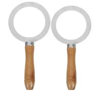 BESTonZON Stainless Steel Tea Cup with Wooden Handle 2pcs Reusable Baking Tools for Quickly Caramelizing Creme Brulee, Suitable for Milk Tea Cups in Home and Coffee Shops