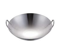 BESTonZON Stainless Steel Wok Chinese Pan with Handle Frying Pan Induction Wok Sauce All-Purpose Home Restaurant Non-Stick Pot Tool for All Cooker Types 32 cm