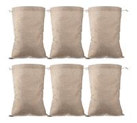 BESTonZON Storage Pouches with Tear Resistance Reusable Drawstring 6pcs Burlap 30cm X 40cm Size and Tear Resistance and Khaki Material for Food Storage Vegetable Bags Suitable for Plants and Rice