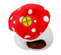 BESTonZON Sturdy Mushroom Shape Hamster Hideaway House Soft Cotton Winter Sleeping Nest for Small Pets Like Chinchillas Rats and Hamsters Lightweight Cage Decor