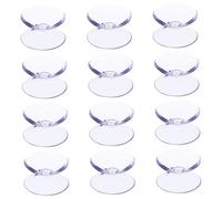 BESTonZON Suction Cups Double Sided 12pcs Double Sided Suction Cups Glass Suckers Small Suction Cup Sucker Pads Transparent Table Spacers for Glass Table Top
