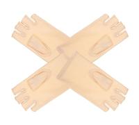 BESTonZON Summer Thin Breathable UV Protection Half Finger Bike Gloves for Men and Women, Elastic Ice Silk Spandex Outdoor Cycling Gloves, 2 Pairs Skin Color Finger Covers for Touchscreen