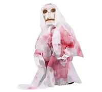 BESTonZON Table Top Decor Halloween Animated Face Walking Ghost Tricky Toy Toy Desk Topper Desktop Toys Haunted House Ghosts Sound Motion Ghosts Skull Head Prop Electric or White Doll