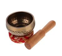 BESTonZON Tibetan Copper Singing Bowl Set Striker and Cushion, 8cm Diameter Buddhist Meditation Sound Bowl for Yoga Therapy and Home Decoration