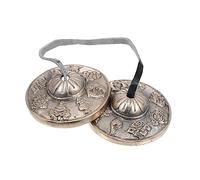 BESTonZON Tibetan Handmade Brass Cymbals Bell for Meditation Yoga and Religious Ceremonies Small Tingsha Traditional Symbols