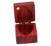 BESTonZON Tiny Wooden Guitar Pick Holder Plectrum Storage Box Compact Case for Guitar Musicians Organizes Picks Safely