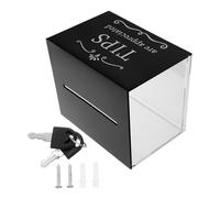 BESTonZON Tip Box Ballot Boxes for Fundraising Collections Jar for Money Money Jar for Cash Saving with Lids for Restaurant Metal Black