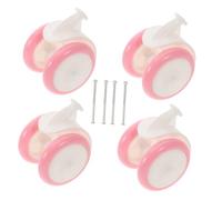 BESTonZON Toddler Replacement Parts and Universal Walker Wheels for Baby Stroller, 4pcs Pink Screw-in Set, Rubber Plastic Casters for Push Toy Wheel Repair and Toddler Walker Accessories