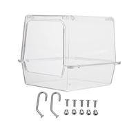 BESTonZON Transparent Parrot Bath Cube with No Leakage Design Hanging Bird Shower Box for Cage Safe Durable Material Suitable for Water and Sand Baths to Keep Birds Clean and Cool