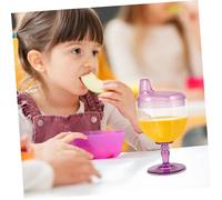 BESTonZON Transparent Purple Goblet Sippy Cup for Months Unbreakable Training Cup for Juice Milk Water Safety and Easy Grip Design