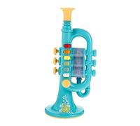 BESTonZON Trumpet with Lanyard Material Musical Wind Instrument for Music Enlightenment and Early Learning Creative Birthday in Light Blue
