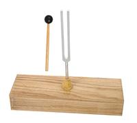 BESTonZON Tuning Fork with Wood Base and Hammer for Physical Acoustic Experiment, Adjustable Metal and Wood Instrument with Timbre, for Physics Experiments and Sound Therapy