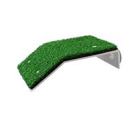 BESTonZON Turtle Basking Platform with Natural Grass Turf Climbing Ramp Aquarium Landscape Terrace Ornament for Reptile Tank Supplies Medium Floating Dock for Turtle Rest and Play