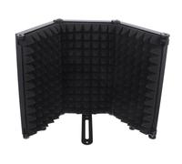 BESTonZON U-shaped Microphone Cover with Mic Filter Shield, Foldable Three Panels Iron and Eva Sponge Windscreen Protector, Adjustable Size and Angle, Multi-layer Noise Reduction