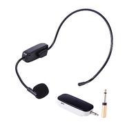 BESTonZON UHF Wireless Microphone Headset Set Automatic Frequency Binding Head-mounted Condenser Mic Voice Amplifier Black Plastic ABS Lightweight Suitable for Presentations and Teaching