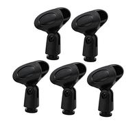BESTonZON Universal Microphone Clips 5pcs Black Mic Stand Clip Adjustable Microphone Holders for Studio Recording and Live Performance