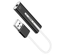 BESTonZON Usb Sound Card Surround Sound Track Mic Earphone Adapter for Laptop Card Easy Volume Control