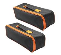 BESTonZON Vacuum Cleaner Storage Bags Portable Foldable Organizer Kit 2pcs Car Accessories Easy to Carry in Black Polyester and Pvc for Self-driving Automotive Use