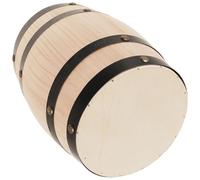 BESTonZON Vintage Wooden Barrel Stool Rustic Oak Whiskey Barrel Decor Compact Patio Garden Furniture Beige for Outdoor Balcony and Bar Party Space Saving Seating