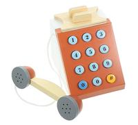 BESTonZON Vintage Wooden Boys and Girls Phone Toy Retro Role Play Toy for Toddlers Numbers Cognition