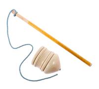 BESTonZON Vintage Wooden Peg Top Gyroscope Apricot Wood for Elderly Educational Top for Hand Eye Coordination and Creative Play Natural Material