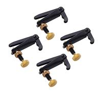 BESTonZON Violin Fine Tuner String Hook Set 3/4-4/4 Universal Fit, 4pcs, Sturdy Metal, Black, for Accurate Tuning and Smooth Playing