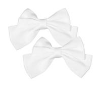 BESTonZON Wedding Shoes Buckles 2Pcs White Bowknot Cloth Clips Removable Bridal Accessories for Women Party Decoration DIY Craft 8X6X1Cm
