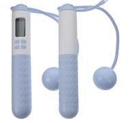 BESTonZON Weighted Cordless Jump Rope with Digital Counter, Smart Ropeless Skipping Rope for Workout and Fitness Training, White Blue 35Mm No-Rope Ball Design for Men and Women