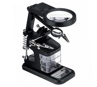BESTonZON Welding Glass Led Lights and Clips Multi-Function Soldering Station for Electronics Model Building and Crafts Includes Magnifiers and Iron Stand