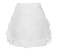 BESTonZON White Lace Half Waist Apron with Pocket, Floral Short Waist Kitchen Apron for Women, Ideal for Cooking, Baking, Cleaning, and Serving