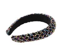BESTonZON Wide-brimmed Handmade Boho Style Headband for Women Sparkly Beaded Hairband Vintage Plaited Hair Headband Jeweled Fashion Accessory for Glittery Occasions