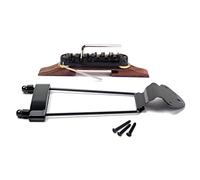 BESTonZON Wire-plate Bridge for Jazz Guitar Height Adjustable Tailpiece Archtop Guitar Bridge Black Rosewood Material