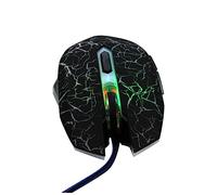 BESTonZON Wired Gaming Mouse Usb Optical with Crack Design Ergonomic Rgb Mouse for Pc and Laptop 6 Buttons for Gaming and Work (black)