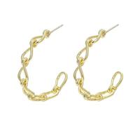 BESTonZON Women Geometric C Shaped Earrings Creative Retro Alloy Ear Studs in Golden Colour Birthday Or Hawaiian Party Accessories