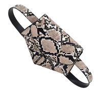 BESTonZON Women’s Khaki Snake Pattern Fanny Pack Waist Bag PU Leather Saddle Pouch Phone Bag Practical Crossbody Chest for Travel and Outdoor Use