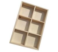 BESTonZON Wood Artist Box Pigment Box 6 Grids Design Wooden Material Elegant Look Sorting Storage Organizer for On-the-go Use