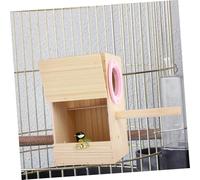 BESTonZON Wood Parrot Breeding Box Bird Nesting Box Wooden Breeding Case 20x12x12cm Horizontal Hanging Bird House for Budgerigars and Small Parrots