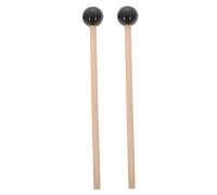 BESTonZON Wood Percussion Mallets to Practice The Drum 2pcs with Comfortable Grip and Black Silicone Tips and Create Beautiful Sound for Xylophone and Tuning Fork for Children