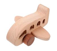 BESTonZON Wooden Airplane Push-Pull Toy for Toddlers Natural Beech Learning Toy Beads for Sensory Development Educational for Boys and Girls Years