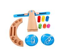 BESTonZON Wooden Balance Scale for Educational Early Learning Stem Preschool Gift Safe Premium Wood Material Creative Design for Numerical Calculation and Balance Theory Development