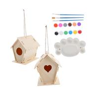 BESTonZON Wooden Bird Houses Kit for Kids Diy Bird House Kit Outdoor Painting Tools