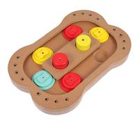BESTonZON Wooden Bone Toys for Puppy Slow Feeder Interactive Plaything Multifunctional Dog Feeder Toy Claw Prints for Pet Dogs