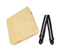 BESTonZON Wooden Cajon Box Drum with Carrying Strap Sturdy China Ash Panel Musical Instrument for Performance and Travel Random Style