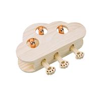 BESTonZON Wooden Cat Teaser Interactive Educational Scratching with Catnip Holder for Pet Cats Durable Lightweight Funny Cloud Beat Pattern Random Color