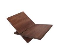 BESTonZON Wooden Desktop Book Stand for Reading and Display, X-Shaped Solid Wood Book Holder with Open Frame, Kitchen Cookbook Holder and Document Rack for Home Office, Brown, 12.6x9.1x7.5