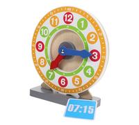 BESTonZON Wooden Educational Clock for Large Cognition Clock with Smooth Edges Learning Aid for Early Childhood Teaching Tool for Color Recognition