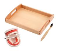 BESTonZON Wooden Educational Tooth Brushing for Intelligence Development Learning Wash Gargle Playset Early Education Tool to Cultivate Healthy Brushing Habits Random Color